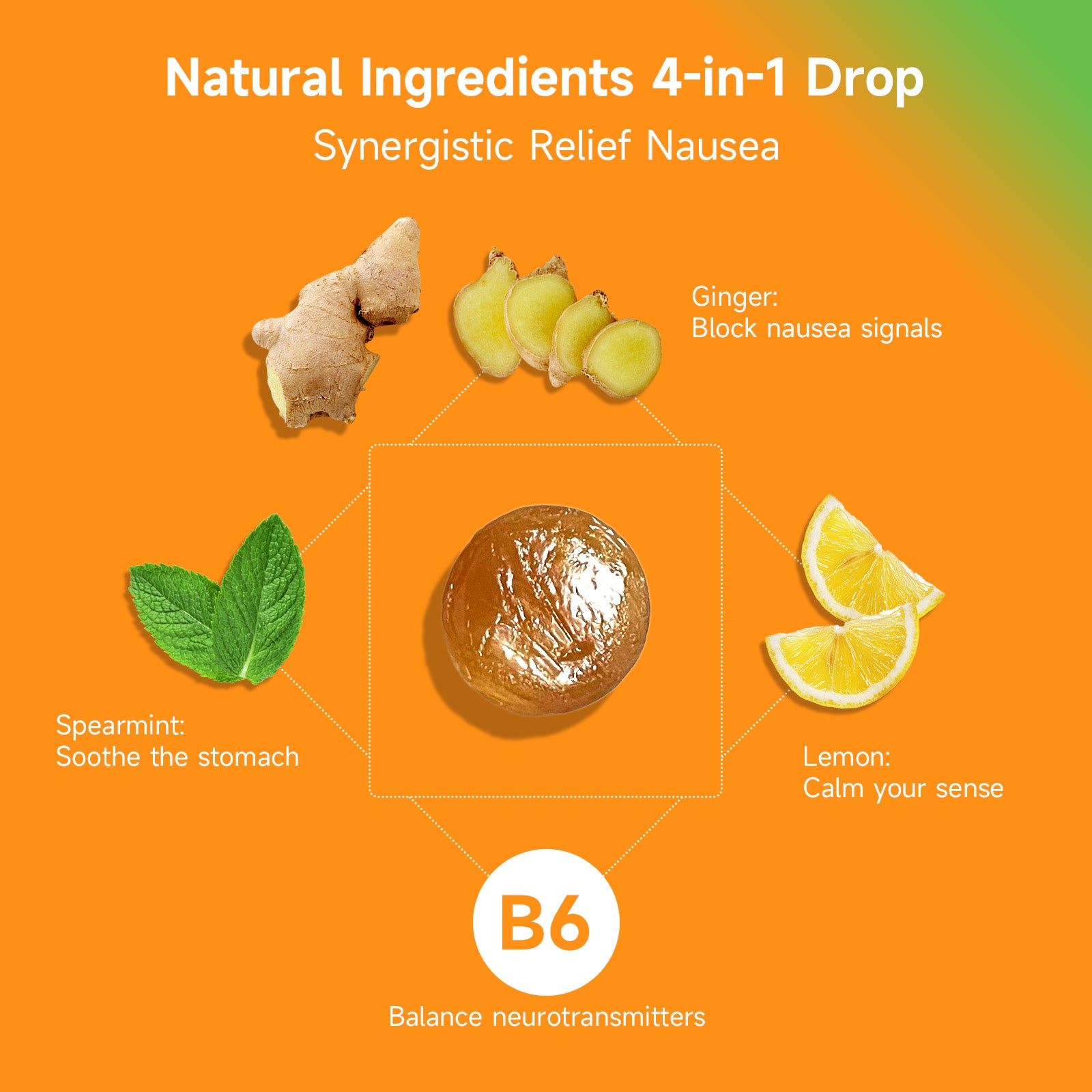 Temimar Mint-Ginger Drops for Nausea Relief