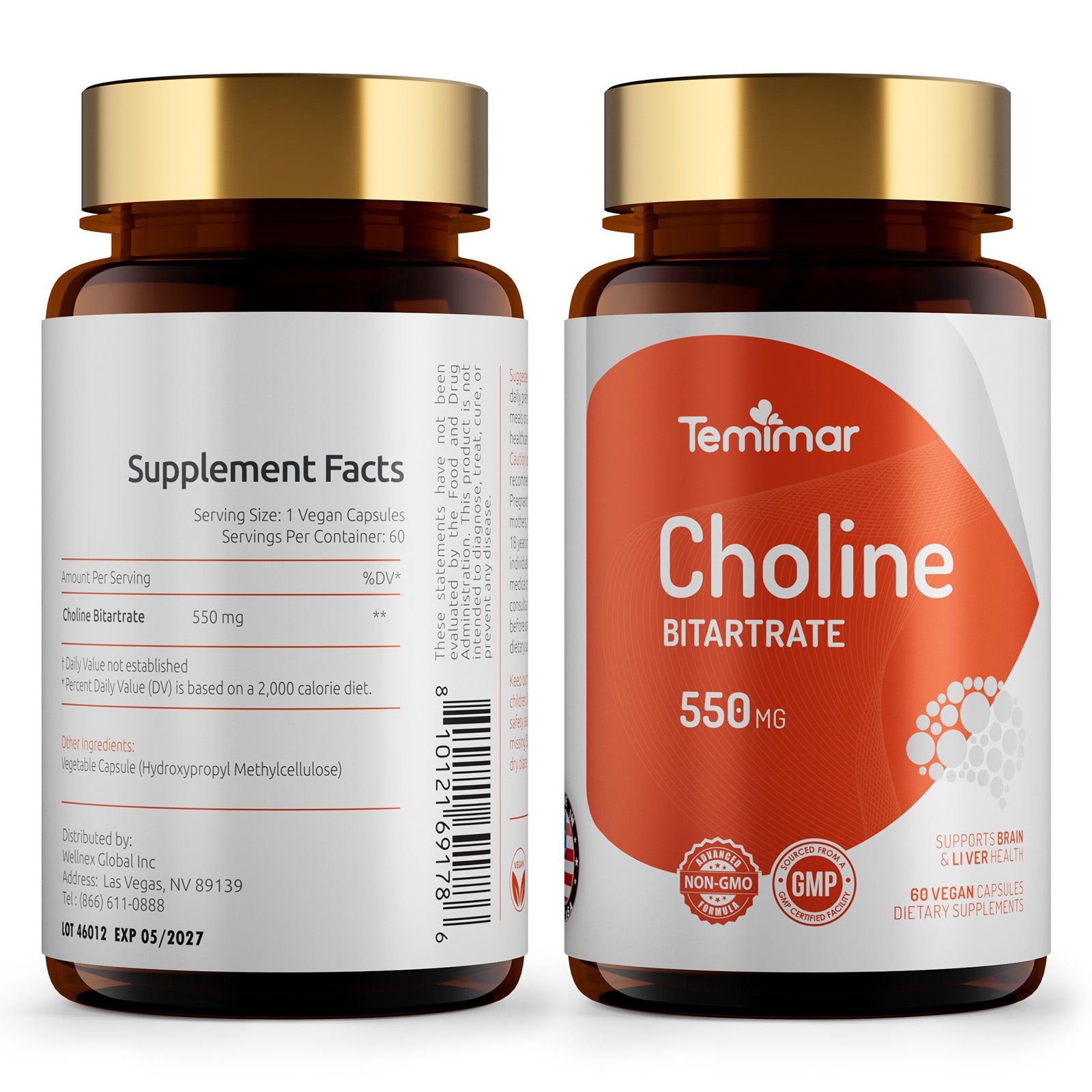 Temimar Choline Bitartrate 550mg