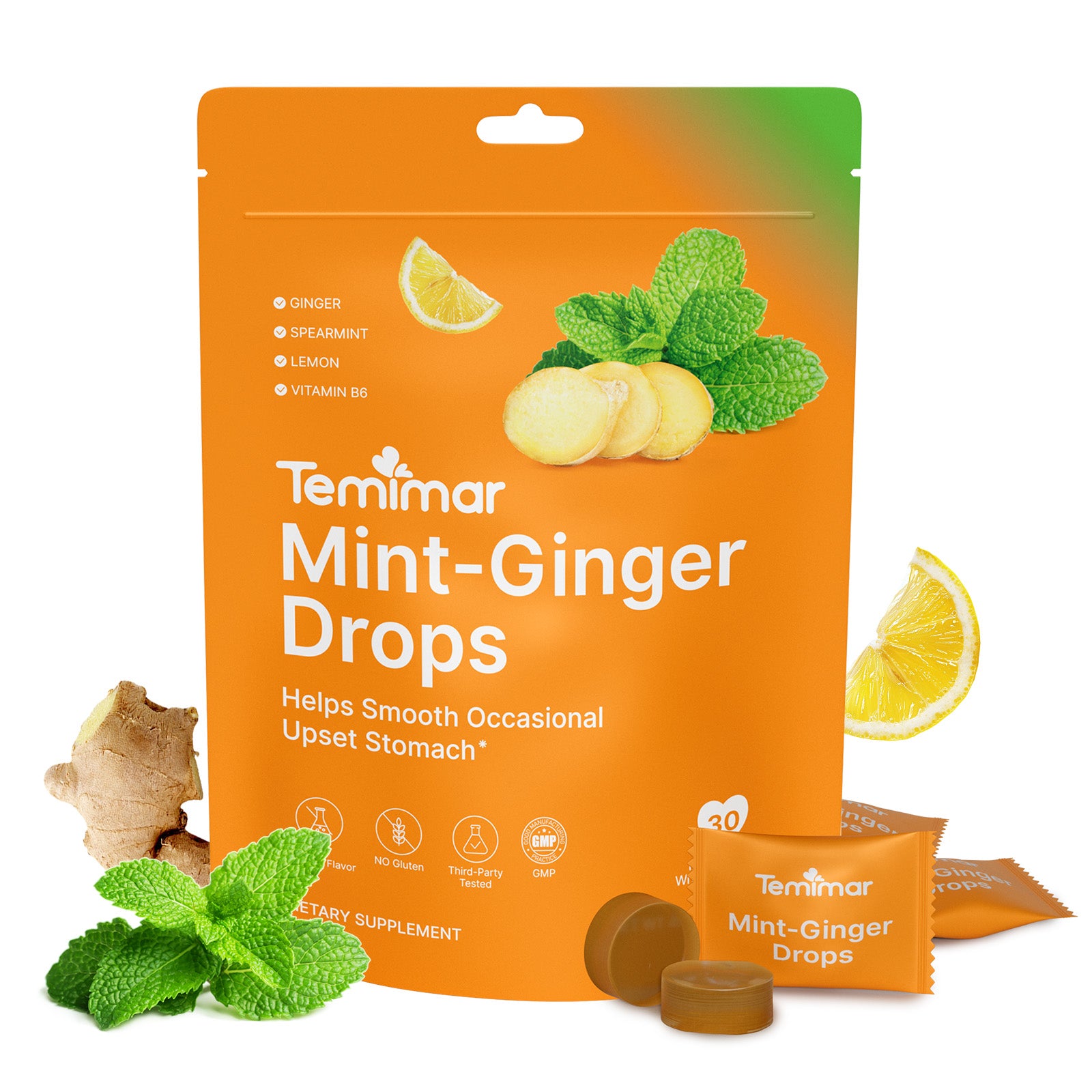 Temimar Mint-Ginger Drops for Nausea Relief