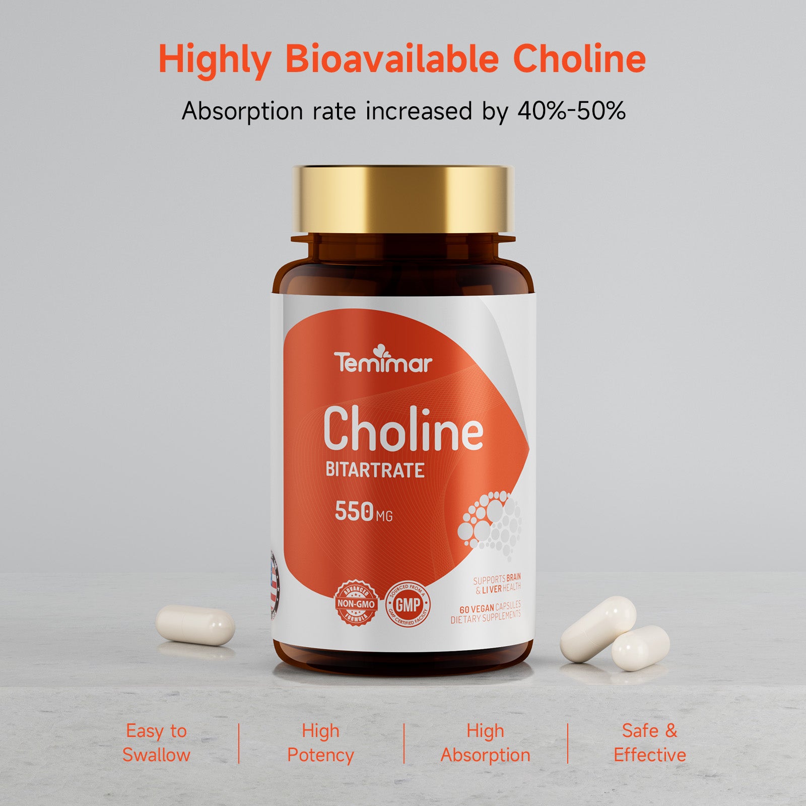 Temimar Choline Bitartrate 550mg