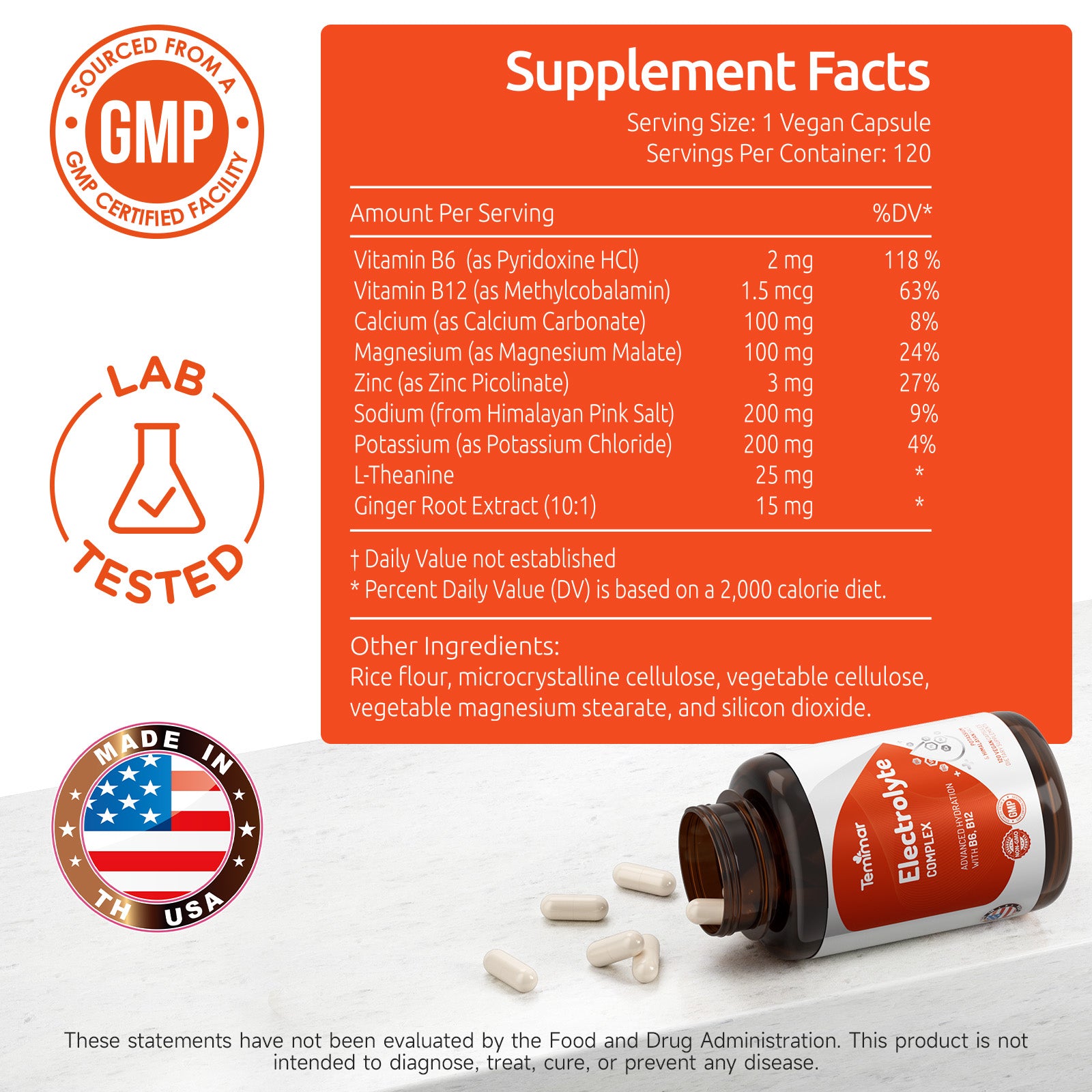 Temimar Electrolyte Capsules, 120 Capsules